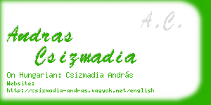 andras csizmadia business card